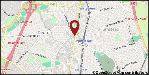 a map with a pin at -34.02210,18.46694